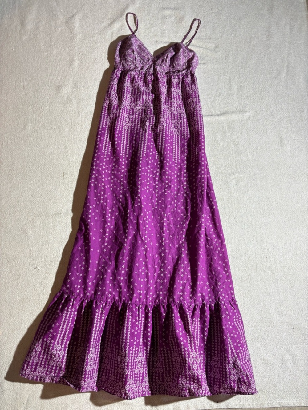 Purple Flowing Bhandani  Boho Maxi Dress